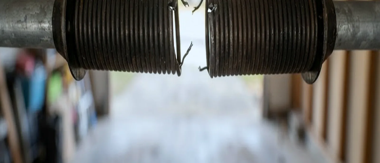 Broken torsion spring above a garage door in Terre Haute